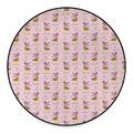 Giraffe With Scarf Pattern Print Round Floor Mat