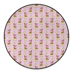 Giraffe With Scarf Pattern Print Round Floor Mat