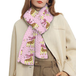 Giraffe With Scarf Pattern Print Scarf