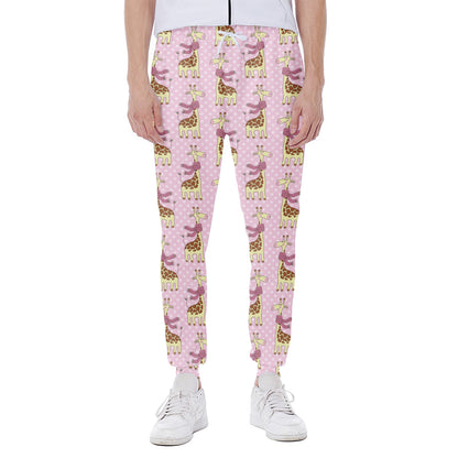 Giraffe With Scarf Pattern Print Scuba Joggers