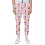 Giraffe With Scarf Pattern Print Scuba Joggers
