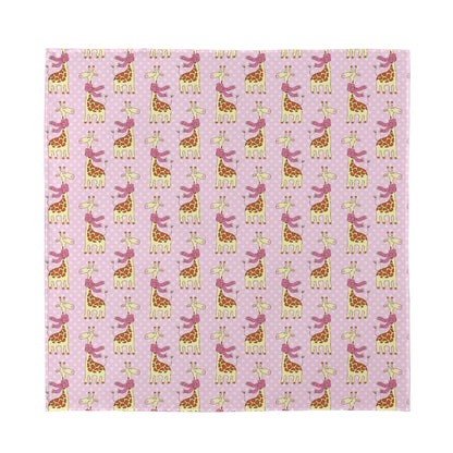 Giraffe With Scarf Pattern Print Silk Bandana