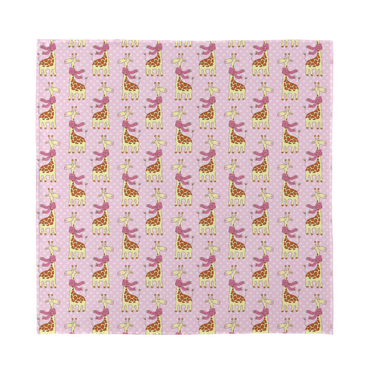 Giraffe With Scarf Pattern Print Silk Bandana