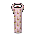 Giraffe With Scarf Pattern Print Single Neoprene Wine Tote