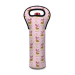 Giraffe With Scarf Pattern Print Single Neoprene Wine Tote