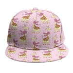 Giraffe With Scarf Pattern Print Snapback Cap