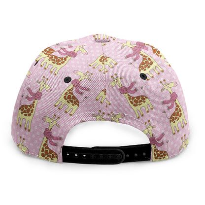Giraffe With Scarf Pattern Print Snapback Cap