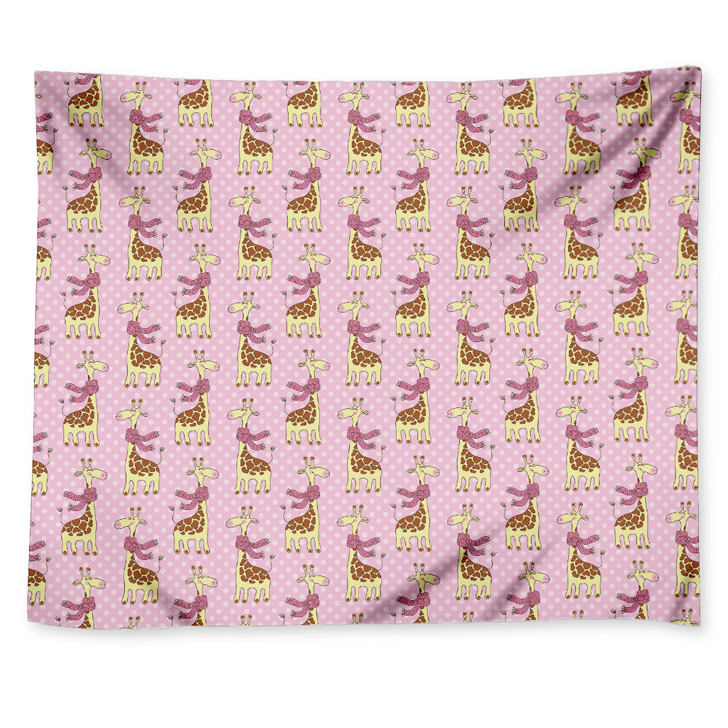 Giraffe With Scarf Pattern Print Tapestry