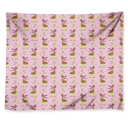Giraffe With Scarf Pattern Print Tapestry