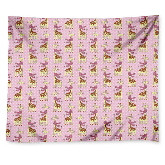 Giraffe With Scarf Pattern Print Tapestry