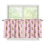 Giraffe With Scarf Pattern Print Tier Curtains