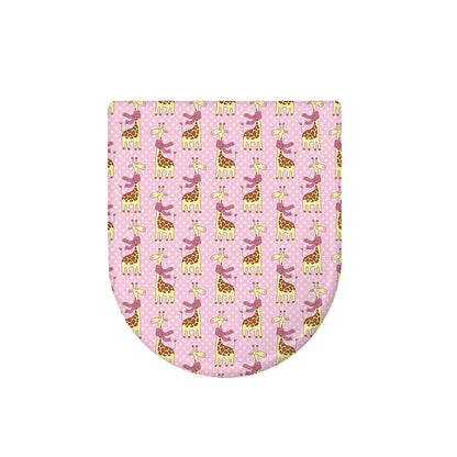 Giraffe With Scarf Pattern Print Toilet Lid Cover