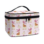 Giraffe With Scarf Pattern Print Travel Makeup Bag