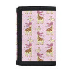 Giraffe With Scarf Pattern Print Trifold Wallet