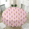 Giraffe With Scarf Pattern Print Waterproof Round Tablecloth