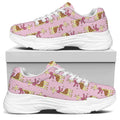 Giraffe With Scarf Pattern Print White Chunky Shoes