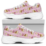 Giraffe With Scarf Pattern Print White Chunky Shoes