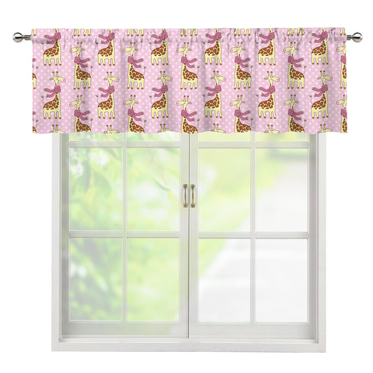 Giraffe With Scarf Pattern Print Window Valance