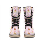 Giraffe With Scarf Pattern Print Winter Boots