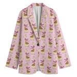 Giraffe With Scarf Pattern Print Women's Blazer