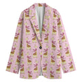 Giraffe With Scarf Pattern Print Women's Cotton Blazer