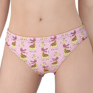 Giraffe With Scarf Pattern Print Women's Panties