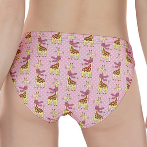 Giraffe With Scarf Pattern Print Women's Panties