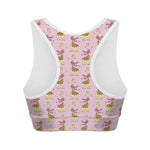 Giraffe With Scarf Pattern Print Women's Sports Bra