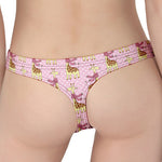 Giraffe With Scarf Pattern Print Women's Thong