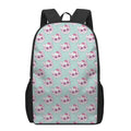 Girly Cat With Glasses Pattern Print 17 Inch Backpack