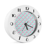 Girly Cat With Glasses Pattern Print Alarm Clock