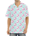 Girly Cat With Glasses Pattern Print Aloha Shirt