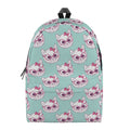 Girly Cat With Glasses Pattern Print School Backpack