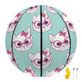 Girly Cat With Glasses Pattern Print Basketball