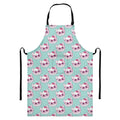 Girly Cat With Glasses Pattern Print Bib Apron With Pocket