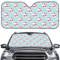 Girly Cat With Glasses Pattern Print Car Windshield Sun Shade