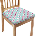 Girly Cat With Glasses Pattern Print Chair Cushion Cover