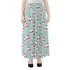 Girly Cat With Glasses Pattern Print Chiffon Maxi Skirt