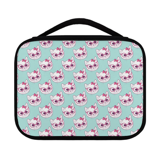 Girly Cat With Glasses Pattern Print Classic Bible Case