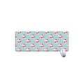Girly Cat With Glasses Pattern Print Extended Mouse Pad