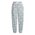 Girly Cat With Glasses Pattern Print Fleece Lined Knit Pants