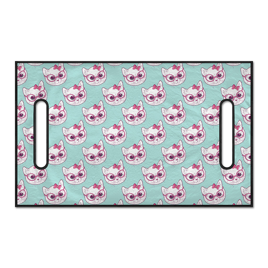 Girly Cat With Glasses Pattern Print Golf Cart Seat Cover