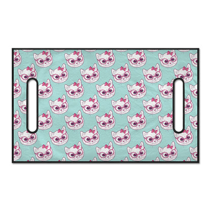Girly Cat With Glasses Pattern Print Golf Cart Seat Cover