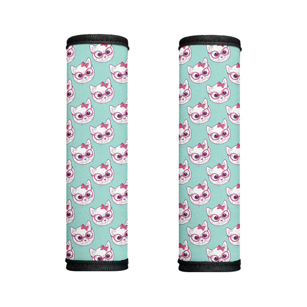 Girly Cat With Glasses Pattern Print Handle Covers
