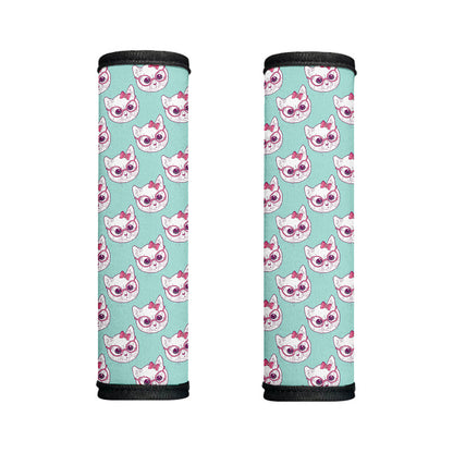 Girly Cat With Glasses Pattern Print Handle Covers