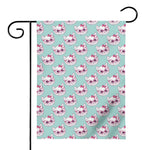 Girly Cat With Glasses Pattern Print House Flag