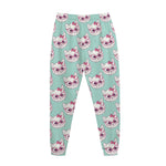Girly Cat With Glasses Pattern Print Jogger Pants