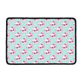 Girly Cat With Glasses Pattern Print Kitchen Mat