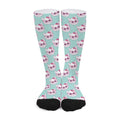 Girly Cat With Glasses Pattern Print Long Socks