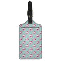 Girly Cat With Glasses Pattern Print Luggage Tag